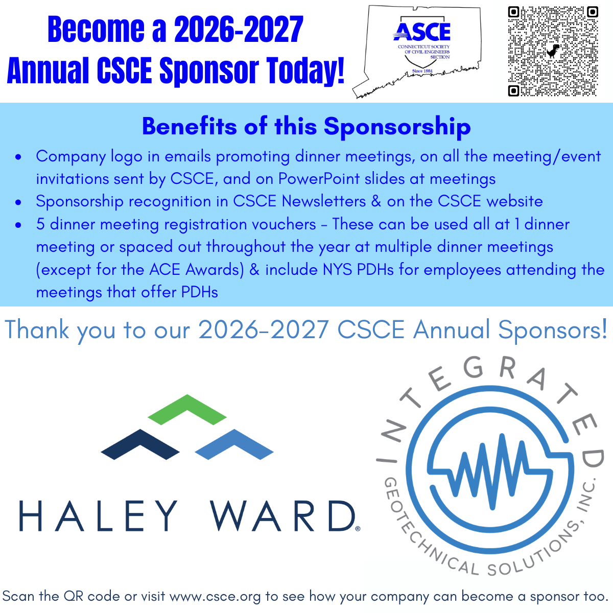 2026-27 Annual CSCE Sponsors flyer