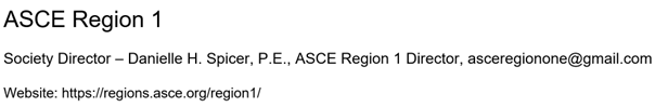 ASCE Region 1 contact info