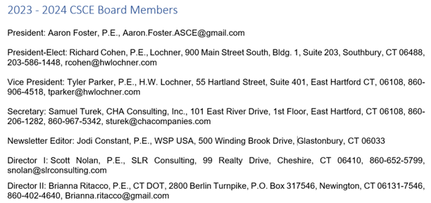 CSCE Board contacts