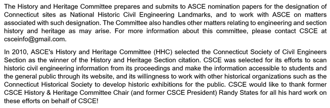History & Heritage Committee information