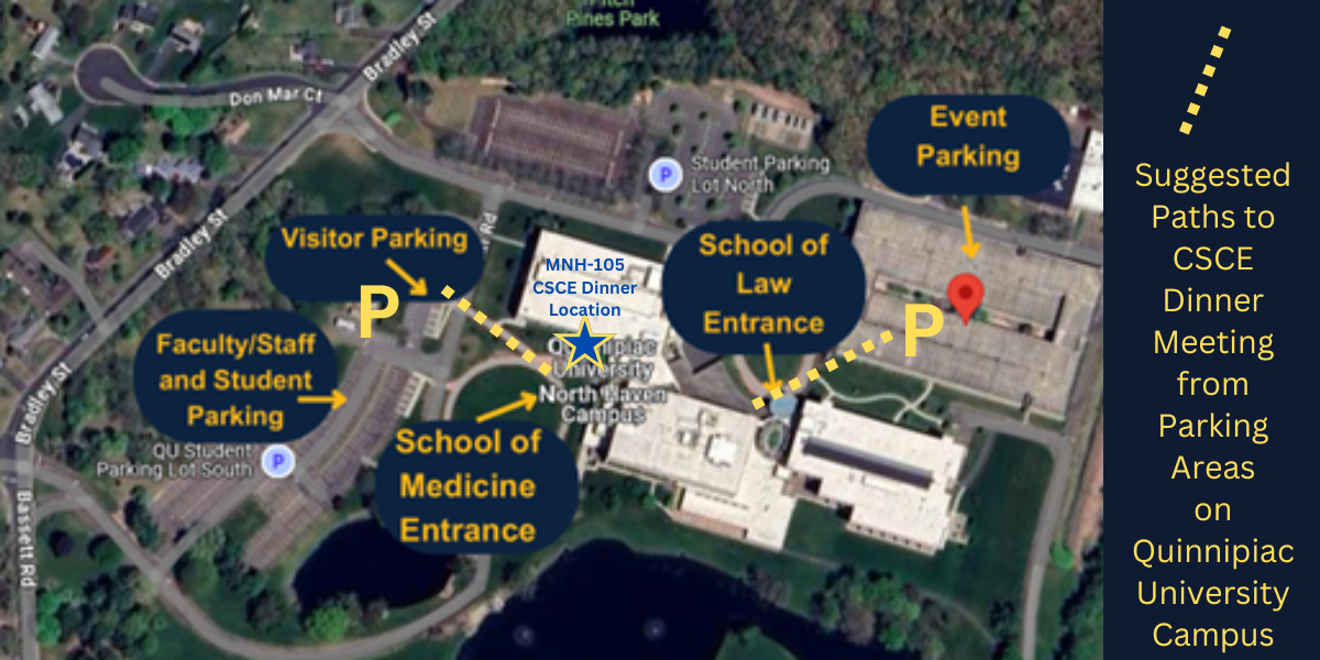 Quinnipiac parking and walking paths