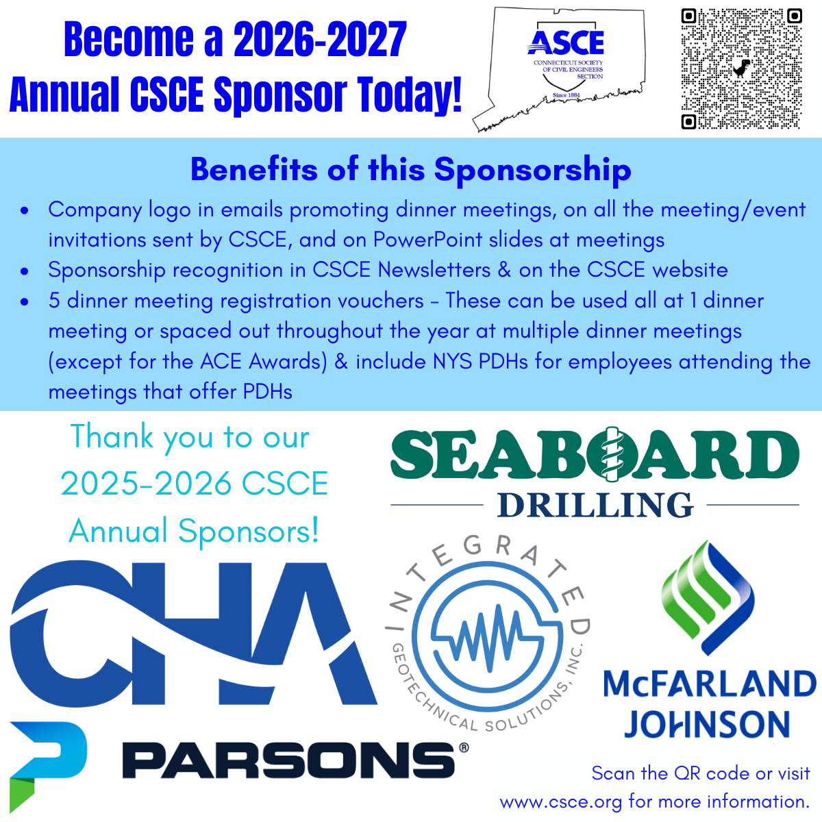 2026-27 Annual CSCE Sponsorship flyer