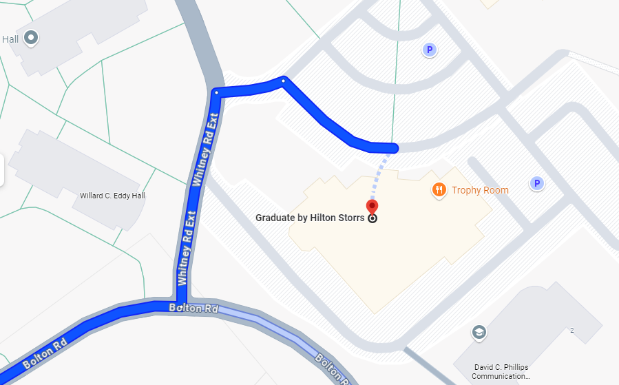 map showing location of Graduate Storrs