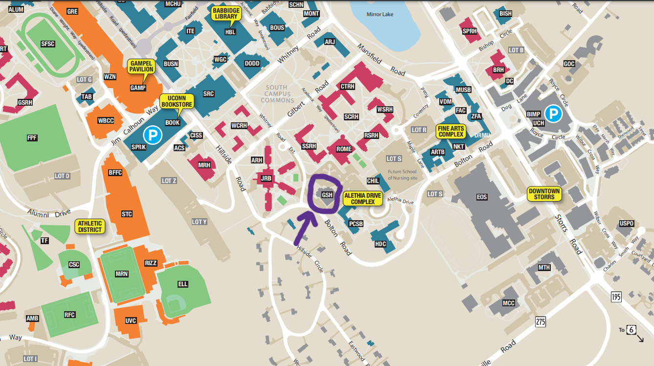 map showing location of Graduate Storrs