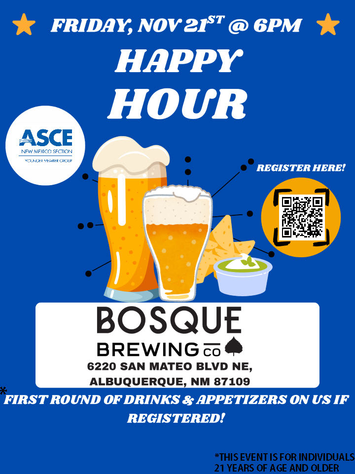 Event flyer for Younger Member Happy Hour 11/20/2025 at 6pm