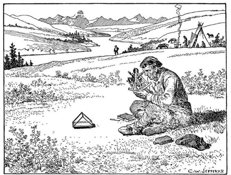 C.W. Jeffrey's "David Thompson Taking an Oberservation